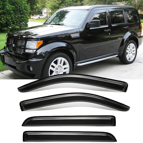 Window Visors Rain Guards for 2007 (Dodge Nitro 2007-2012(Dark Smoke))