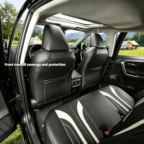 Camry Car Seat Covers Custom Fit for Toyota 2025 2026 Camry (Leatherette(Black/Beige) / 2025-2026 Camry Hybrid (Le Se))