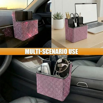 Bling Car Dashboard Storage Box (Pink)