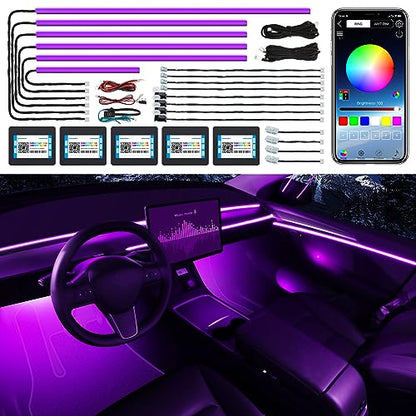 Acrylic Interior LED Strip Light With Wireless APP (RGB 18 Lights)