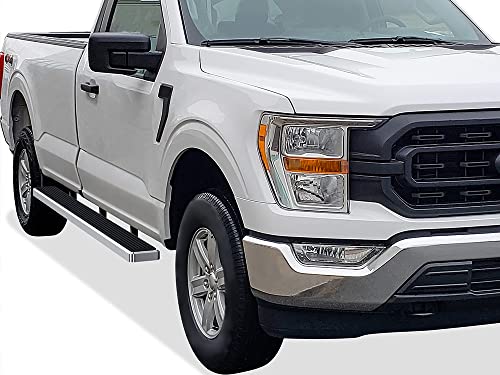 Wheel to Wheel Running Boards 5in Compatible with Ford F150 2015 (Silver / 5" W2W 6.5ft Bed)