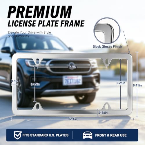 Chrome License Plate Frames (Silver)