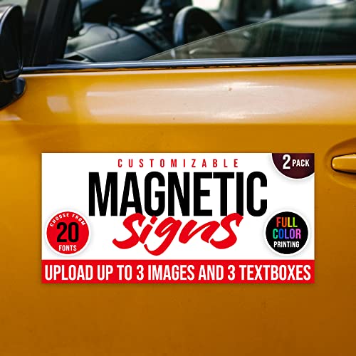 2 Pack Personalized Magnetic Signs for Vehicles (Design a)