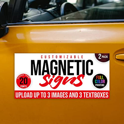 2 Pack Personalized Magnetic Signs for Vehicles (Design a)