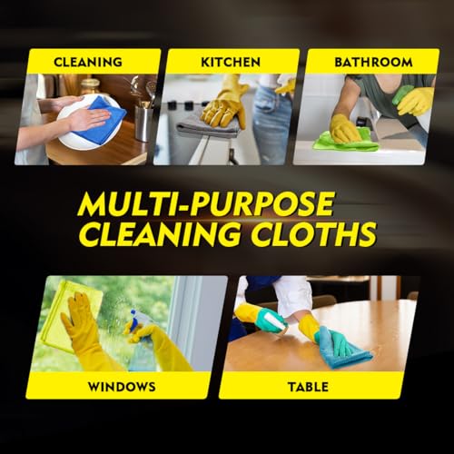Microfiber Cleaning Cloth 150 Pack (Multicolor / 12.5 x 12.5 Inch)