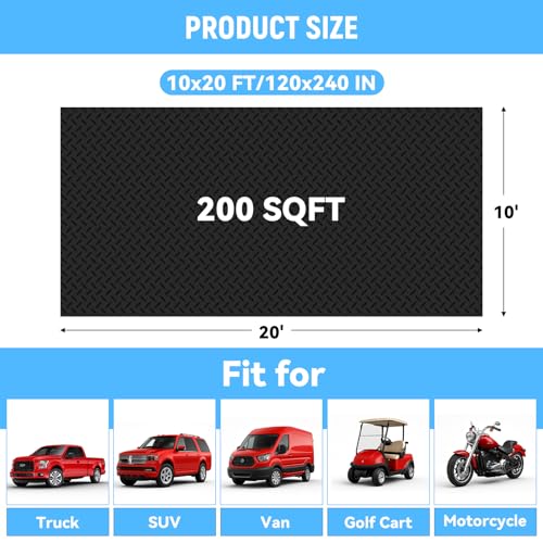 10x20 FT Garage Floor Mat (10x20 FT / Black)