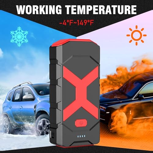 A9 4000A 12V Jump Starter for Car Boat Lawnmower (20000mAh-Red)