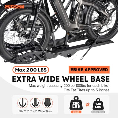 CyberRack E2 EBike Rack with Ramp for 2 EBikes (E2 200lbs)