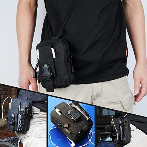 Universal Tactical Seat Back Organizer Vehicle Molle Panel Organizer Storage Bag with 5 Detachable Molle Pouch for All Vehicel Such as Jeep (Black)
