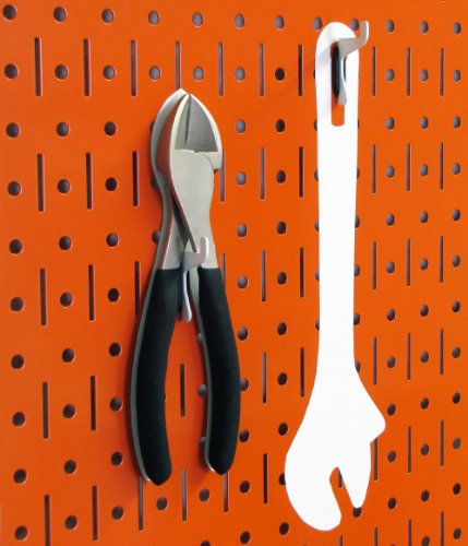4 ft Metal Pegboard Standard Tool Storage Kit with Orange Toolboard and Black Accessories (Orange)