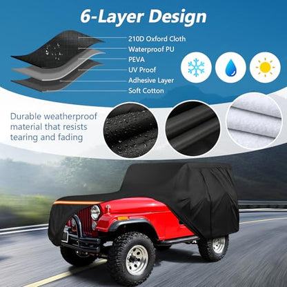 Car Cover for Jeep CJ5 1955 (Black / for Jeep CJ5 1955-1983)