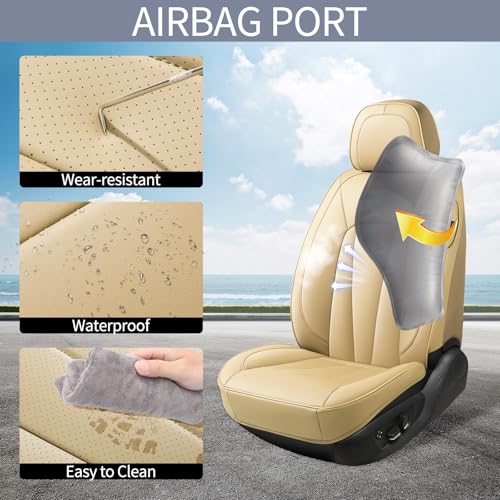 Car Seat Covers Full Set (Full Set / Beige)