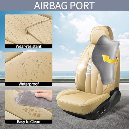 Car Seat Covers Full Set (Full Set / Beige)