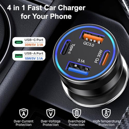Car Charger USB C (2 Pack / Black)