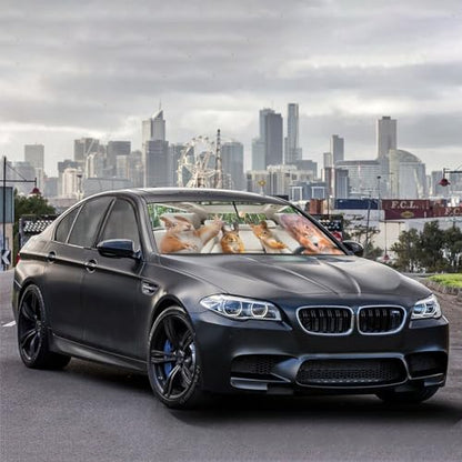 Funny Squirrel Car Windshield Sun Shade Umbrella Automotive Windshield Sunshade Foldable Front Car Accessories Interior Decor to Keep Vehicle Cool for Most Vehicles 57'' X 30'' (57'' X 30'' / style-AB15)