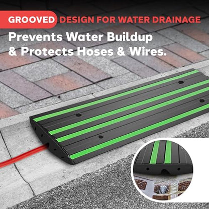 4 ft. Rubber Threshold Curb Ramp (1-Pack / Green)