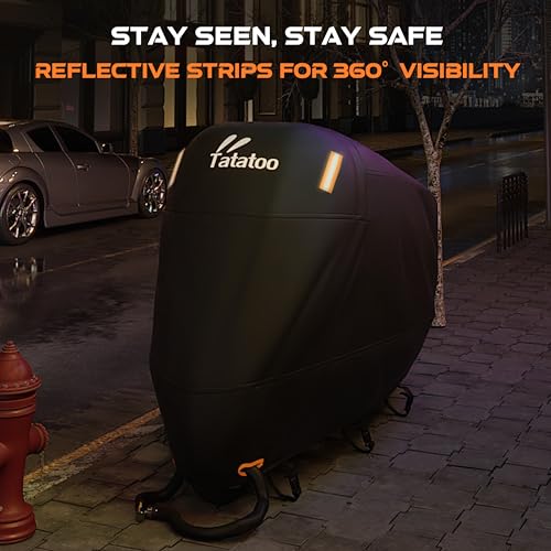 Heavy Duty Motorcycle Cover Waterproof Outdoor Storage Fits Up to 86.6" (Silver / 86.6")