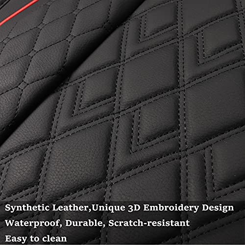 Car Seat Covers for Dodge Ram 2 Pcs Front (2 PCS Front,Black/Red)