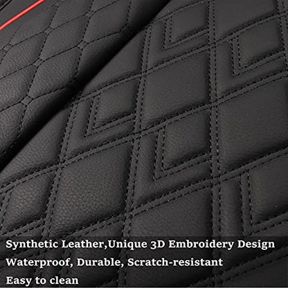 Car Seat Covers for Dodge Ram 2 Pcs Front (2 PCS Front,Black/Red)