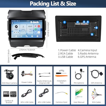 4G+128G Car Radio Stereo for Ford Edge 2015