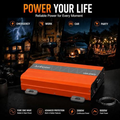 2080W Pure Sine Wave Power Inverter 24V to 110