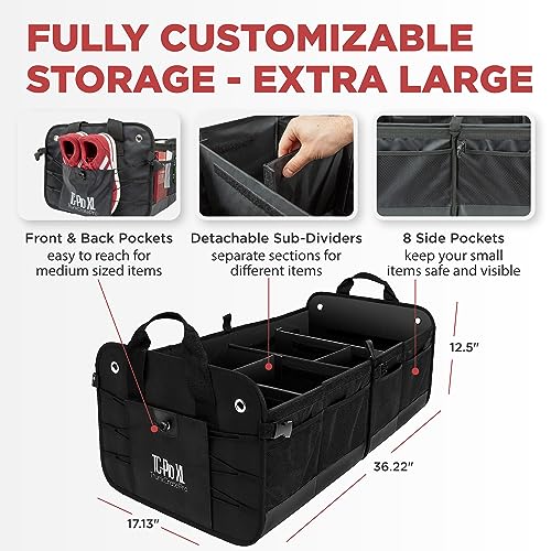 Car Trunk Organizer for SUV (ExtraLarge / Black)