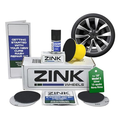 Premium Tesla Wheel Curb Rash Repair Kit for Model 3 19 (Tesla Model 3 / 19" Silver Nova)