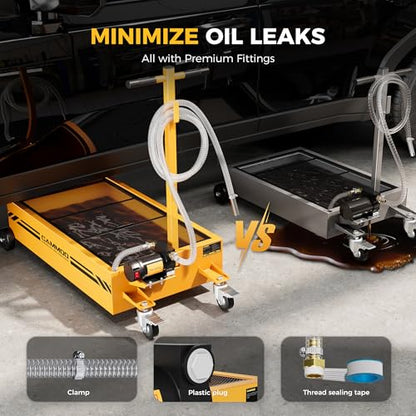 20 Gal Electric Oil Drain Pan with Pump (Yellow)