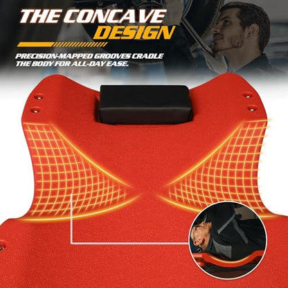 Rolling Garage Creeper with Padded Headrest (Red / 46.5")