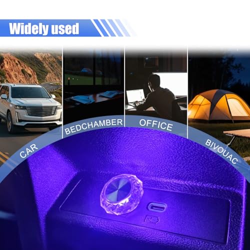 4PCS USB LED Car Interior Lights (Pink)