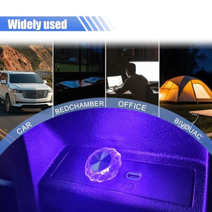 4PCS USB LED Car Interior Lights (Pink)
