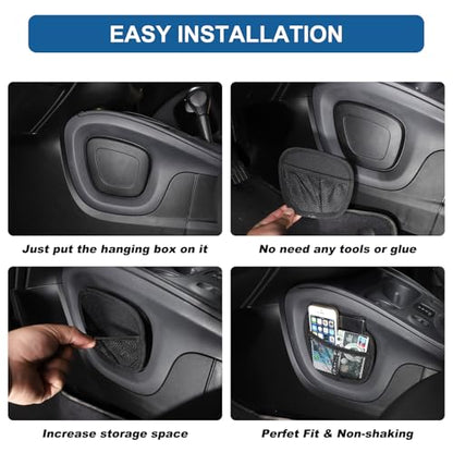 Center Console Hanging Organizer Storage Bag Gear Shift Storage Bag Compatible with Mercedes Benz Smart 453 Fortwo Forfour 2016 (Black)