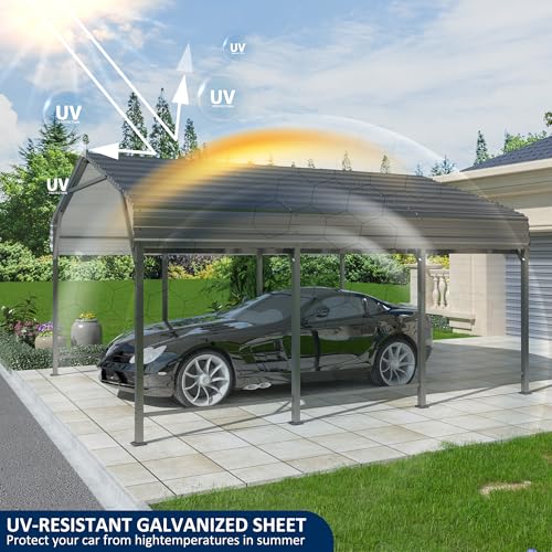 10x15 FT Metal Carport Canopy with Reinforced Base (10x15 FT)