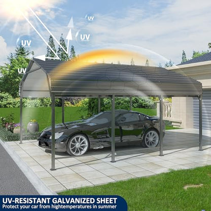 10x15 FT Metal Carport Canopy with Reinforced Base (10x15 FT)