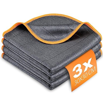 Glass Polishing Streak Free Miracle Cleaning Cloth (Grey-orange)