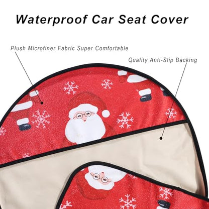 Car Seat Cover Protector Front Seats (2Pcs Front Seat Towel / Santa Claus)