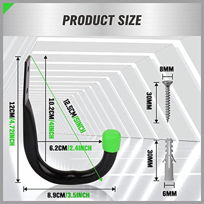 SWANLAKE Heavy Duty Garage Storage Utility Hooks (Green)