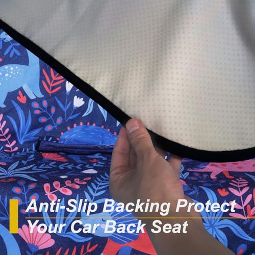 Back Seat Cover for Car Trucks Van SUV Jeep (Rear Bench Seat Towel / Dinosaur)