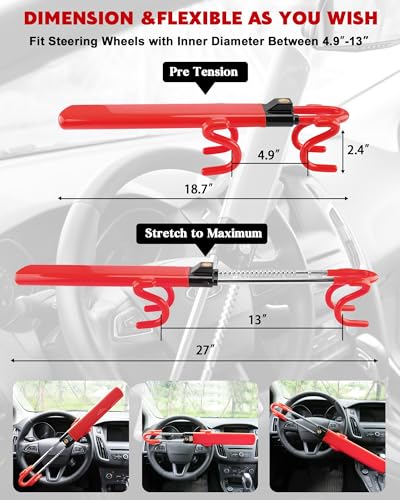 Steering Wheel Lock Anti (Red)