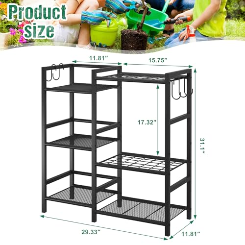 Garden Tool Organizer with Large Hooks (29.5"W*11.8"D*31.1"H)