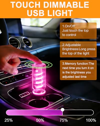 Purple Touch Dimmable USB LED Ambient Light (Purple)