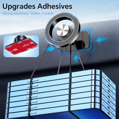 for Magsafe Car Mount【Strong Magnets】Magnetic Phone Holder for Car Phone Holder Mount Dash Mounted Holders Phone Holders for Your Car Accessories for Women Men for iPhone 17 Pro Max 16 15 14 (Black)