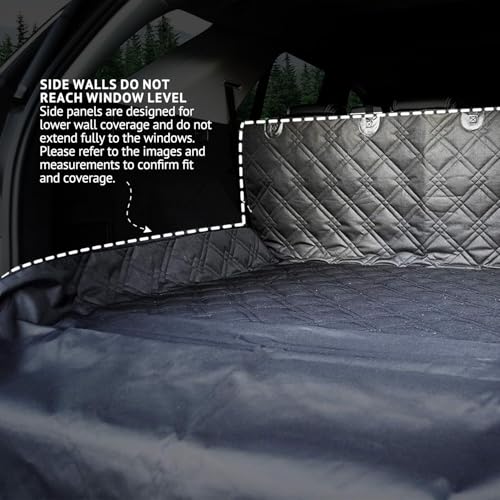 Bulldogology SUV Cargo Liner for Dogs 55"x82" Heavy Duty Pet Trunk Cargo Cover Area (Standard Black / Large)