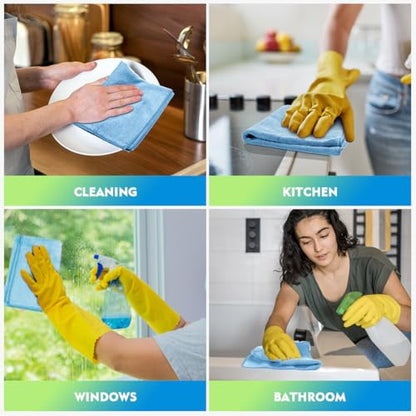 Blue Microfiber Cleaning Cloth 12 Pack (Blue / 12.5 x 12.5 Inch)