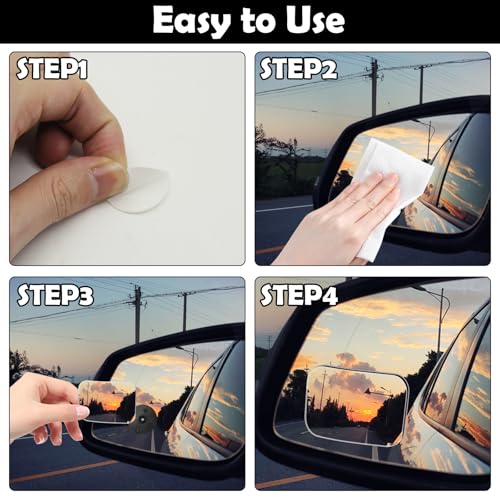 2Pcs Cars Square Blind Spot Mirrors (Card Square-2Pcs)