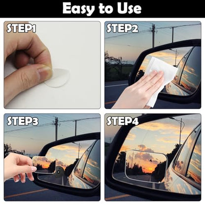 2Pcs Cars Square Blind Spot Mirrors (Card Square-2Pcs)