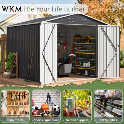 8X8 FT Outdoor Storage Shed Black (Black / 8X8 FT)