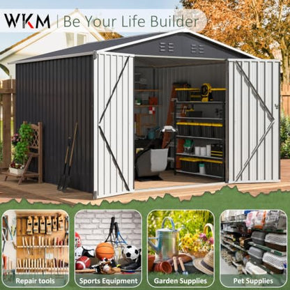 8X8 FT Outdoor Storage Shed Black (Black / 8X8 FT)