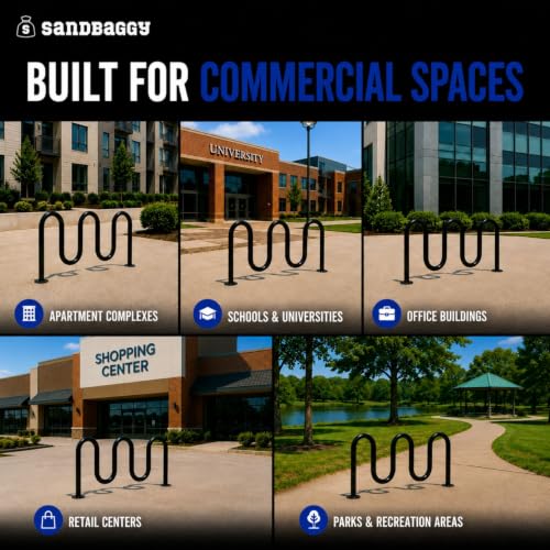 Commercial 7 Bike Rack (5 Loop - 7 Bike Capacity)