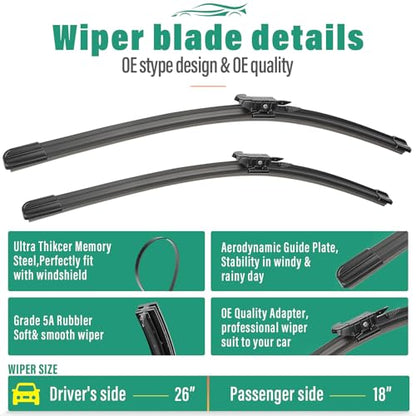 Windshield Wiper Blades Replacement for Lincoln Corsair 2020 (26"/18"/11")
